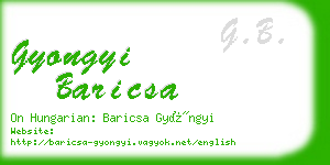 gyongyi baricsa business card